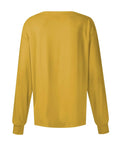 Chic Print Nurse Jacket Long Sleeve Button Down Plus Size Scrubs Medical Workwear Uniform in yellow back view.