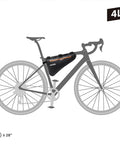 4L Bike Frame Bag With Large Opening And Repositionable Top Tube Strap, 2021 Model, German Made, mounted on bike frame.