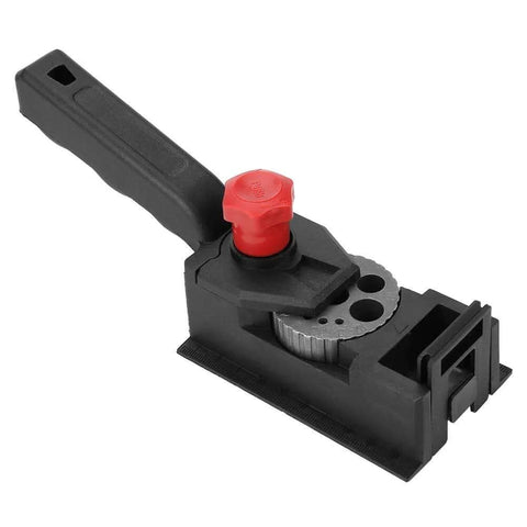 Pro Grade Dowel Jig Kit And Woodworking Drill Set 38 Piece Straight Hole Positioner for precise drilling, durable plastic and metal build.
