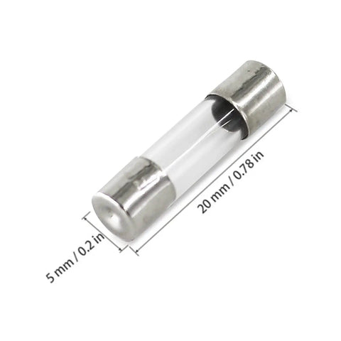 Single 5x20 mm fuse from Dope Glass Fuse Kit Bundle 50 Pieces with Ten Different 5 By 20 Millimeter Fuses In A Protective Case