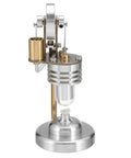 Stirling Engine Kit With Metal Piston And Cool Cylinder, Quartz Heating Tube, Micro Vertical Model, Ready-To-Operate Setup For Hands-On STEM Fun, Durable Metal Build, Includes Alcohol Lamp For Quick Start Learning shown with alcohol lamp
