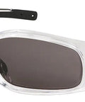 Rugged Workhorse Grade Safety Glasses With Killer Clear Frames And Gray Anti Fog Lenses For Total Eye Protection Good For Rough Job Sites And Construction Crews Grab This Tough 12 Pair Pack Now - side view of clear frame safety glasses with gray lenses.