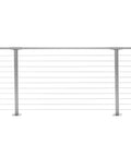 Dead Simple 48 Foot Deck Cable Railing Kit Ready For Quick Install With Marine Grade Stainless Steel Wire Pre Drilled Posts Gray Finish Base Mount Package
