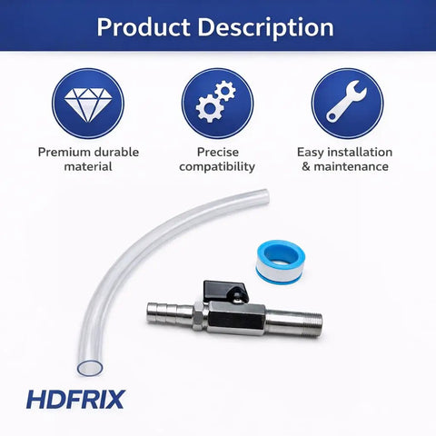 Hdfrix Oil Drain Valve Kit Replacement For Mtd Cub Cadet 2 Pack Heavy Duty Stainless Steel Engineered To Match Oem Specs Perfect Fit For Lawn Tractors And Mowers Durable Rust Resistant Design Keeps Your Yard Gear Running Smoothly, stainless drain valve, hose, tape
