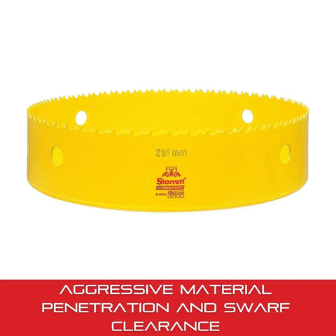 Bi Metal Deep Cut Hole Saw For Metal And Wood 210mm Diameter with HSS Teeth shown front view on white background