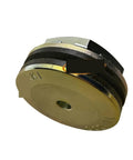 Straight Up Heavy Duty Friction Torque Limiter Overload Clutch Safety Coupling Featuring Slick Adjustable Torque Calibration with metallic disk design.