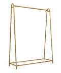 Industrial Pipe Clothes Rail And Metal Display Rack With Slide Rail For Dresses Coats And Garments Built To Last Beefy Steel Frame Golden