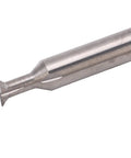 FourFlute Carbide Dovetail Router Bit 6Mm Shank 50Mm Length 45Degree Cut, showing sharp flutes for smooth cuts in woodworking.