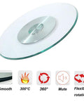 Tempered Glass Turntable With 360 Degree Spin Large Diameter Dining Tray For Kitchen Table Explosion Proof Safety Thick 8mm Glass
