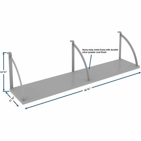 Boss Grade 60 Inch Overhead Panel Shelf For Cubicle Partitions And Fabric Room Dividers With Heavy Duty Steel Construction And Curved Mounts To Keep Your Workspace Clean And Fly