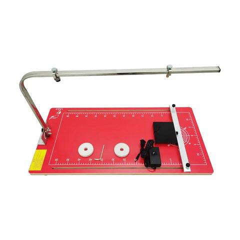 Hot Wire Foam Cutter For Large Foam Sheets 15 By 30.7 Inch Electric Cutting Machine with red base and adjustable arm.
