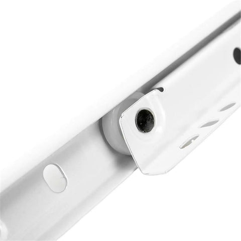 Close-up of Powder Coated Iron B Type Drawer Slide System With Soft Close for Kitchen Cabinets, showing roller and track detail.