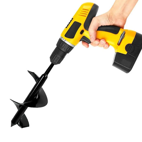 Cordless drill with Spiral Bulb Planter Auger Tool For Planting Bulbs Seedlings And Tulips In Beds And Pots 3 By 7 Inch Fast Hole Digger