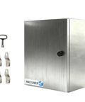 Rock Hard 12x12x8 Inch Stainless Steel Electrical Enclosure Nema 4X IP66 Waterproof And Dustproof Heavy Duty Metal Box with accessories