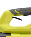 Badass 40 Volt Cordless Leaf Blower With Variable Speed Dial, handle detail with textured grip for better control during outdoor use.