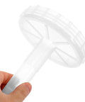 Plastic Snowflake Ice Machine Feeder Component For Smoothie Makers Safe Operation Easy Replacement Boosts Kitchen Hustle And Efficiency For Restaurants And Cafes Durable Reliable Accessory, white plastic feeder head held in hand