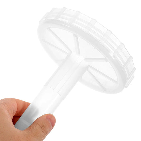 Plastic Snowflake Ice Machine Feeder Component For Smoothie Makers Safe Operation Easy Replacement Boosts Kitchen Hustle And Efficiency For Restaurants And Cafes Durable Reliable Accessory, white plastic feeder head held in hand