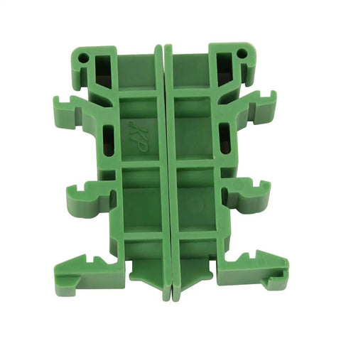 Ten Pack DIN Rail PCB Mounting Brackets For 35mm C45 Rails Green Clips For DIY Electrical Projects Durable Holder Carrier