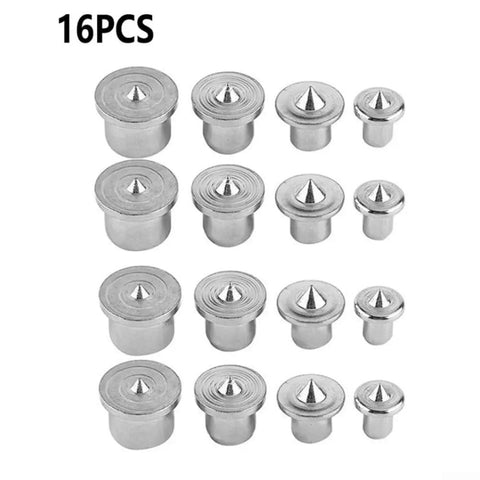 16-piece Pro Grade Dowel Center Point Set for Accurate Tenon Joint Alignment in Woodworking 6mm 8mm 10mm 12mm Steel Hole Locators