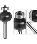 Four Piece Round Over Router Bit Set With 1/4 Inch Shank And Premium Carbide Tipped Blades For Smoother Woodworking Edge Profiling On Furniture Cabinets And Craftsman Projects Offering R3 16 To R7 16 Radii For Top Tier Results - close-up view of a router bit.