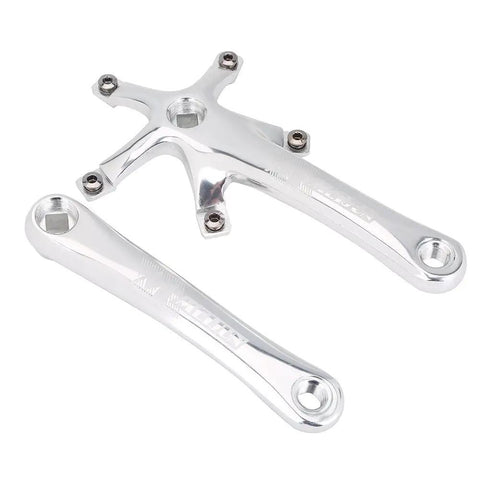 Universal 170mm Aluminum Crank Arm Set Dope Lightweight Hollow Design Single Crankset Repair Parts 130mm BCD For Mountain And Road Bikes Tough Alloy Construction Easy Install Durable Crank Arms, silver crank arms
