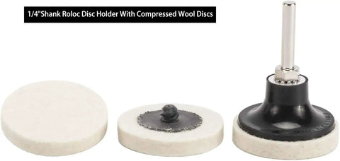 30 Pieces Two Inch Pro Grade Compressed Wool Disc Polishing Buffing Pads And Wheels Kit With Disc Pad Holder Shown Separately