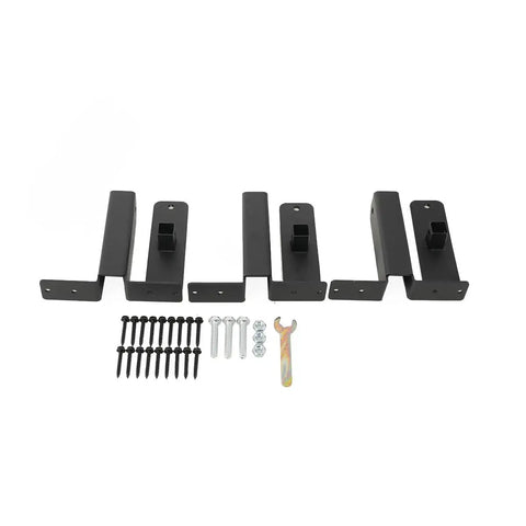 Three Pack 4x4 Roof Riser Brackets Kit For Pergola Gazebo And Patio Covers Heavy Duty Adjustable Black Steel Beam Brackets For Durable Outdoor Roof Support And Easy Install