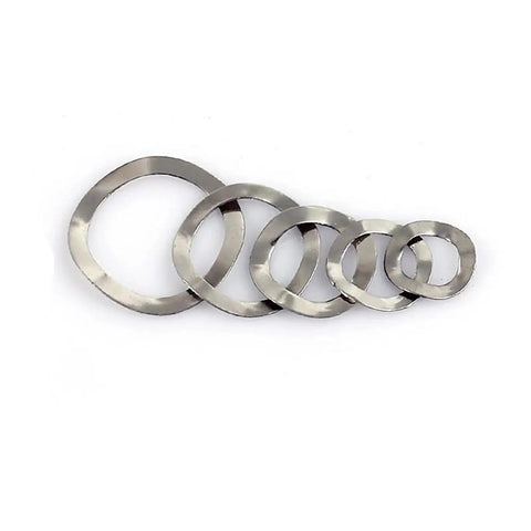 Flat Washer Kit Set M3 M4 M5 M6 M8 M10 M12 M16 M19 In 304 Stainless Steel Three Wave Crest Type Spring Washer Gasket Assortment 350 Pcs Durable And Beefy, five sizes shown