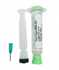 Pro Grade Syringe Solder Paste Flux Kit With RMA-223 10cc showing syringe, needle, and tube for PCB BGA soldering.
