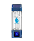 High-Concentration Hydrogen Water Bottle with Platinum-Coated Electrodes and PEM SPE Hydrogen Tech with blue cap.