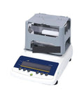 Professional Digital Density Meter For Straight Up Gold Purity Testing And Platinum Jewelry Analysis Rock Solid Lab Grade Assay Checker Tool To Verify Real Deal White Gold Authenticity Fast with display and gray housing.
