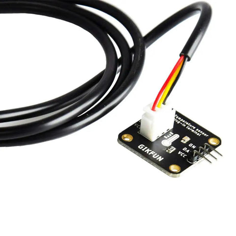DS18B20 Waterproof Digital Temperature Sensor With Adapter Module For Arduino Triple Pack Probes No Fuss Plug In Waterproof Temperature Probe For Aquarium Home Automation And DIY Projects EK1183, showing probe and adapter connection