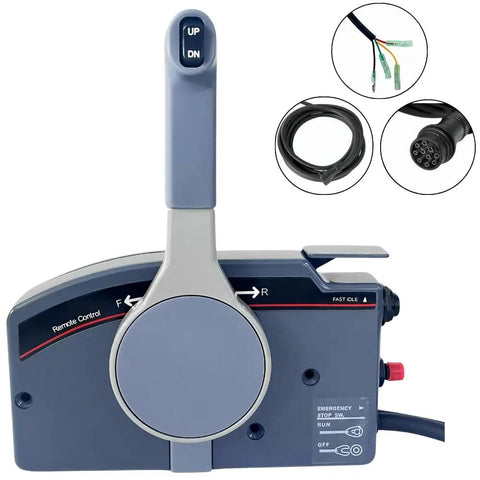 Marine Throttle Control Box For Yamaha Outboard Engines Push To Open Right Hand With 16.5 Ft 10 Pin Harness Aluminum Alloy