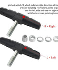 Six Pairs Bike Brake Pads With Hex Nuts And Spacers For Cruiser Mountain Bikes And MTB, Front And Rear Left And Right Marked