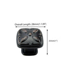 Image showing Solid Zinc Alloy Cabinet Pull Knob One And One Eighth Inch Oil Rubbed Bronze with decorative detailing and measurements.