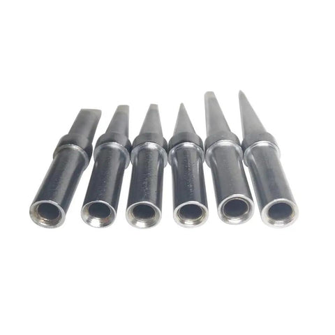 Solder Tips Set For ET Soldering Irons And Compatible WES WESD PES WE Stations 6 Copper Tips Pack For Replacing Weller Tips And Achieving Precise Smooth Solder Joints on white background