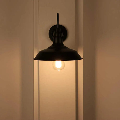 Indoor black wall-mounted light from Gooseneck Barn Lights Indoor Black Farmhouse Wall Sconces 2 Pack Rustic Industrial Wall Mount Lighting