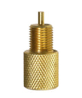 Rock Solid Brake Proportioning Valve Bleeder Tool Gold Finish, aluminum, measures 1.57 x 0.72 inches, ideal for brake fluid bleeding.
