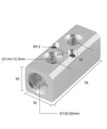 Heavy Duty Aluminum Air Manifold Distributor 1/2 Inch NPT 2 Way 4 Port Block Setup For Exhaust And Vacuum Systems 2 Pack For SY30 Series