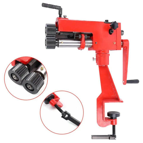 7 Inch Sheet Metal Bender With 6 Die Sets And 22 Gauge Capacity, pro-grade rotary roller bead roller, table-mounted view