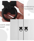 Set Of Four Black Round Ring Cabinet Pulls Handles For Closet Doors