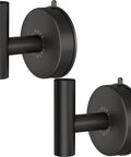 Large Suction Cup Shower Hooks Set Of 2 Black Stainless Steel Towel Hooks For Bathrooms Inside Shower Removable Wall Hooks Up To 15 Lb
