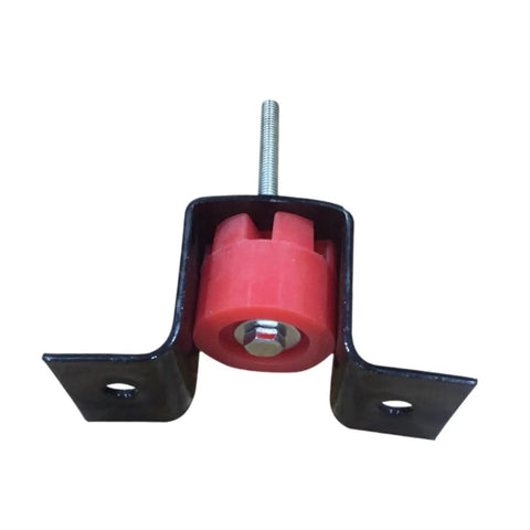 Vibration Isolator Hanger For Studio Equipment Wall Mount Bracket With Damping Mount Easy Install Stable Suspended Mount System Cuts Noise Transmission And Keeps Your Gear Quiet And Secure. Black steel bracket with red rubber damping mount and threaded bolt