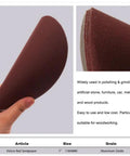 Premium Flocking Sandpaper Discs 5 Inches Hook Loop PSA For Polishing Grits 40 To 2000 With Durable Alumina Coating And Quick Swap Flannelette Backing showing red sandpaper in hand.
