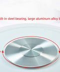 Kickass Heavy Duty Lazy Susan Turntable With Thick Tempered Glass Top And Stainless Steel Bearings For Dining Table smooth steel bearing base
