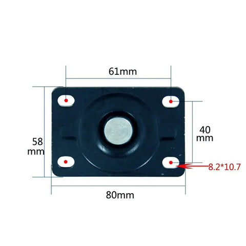 4 Inch Rubber Swivel Casters With Brake Lock Heavy Duty Plate Mount Wheels For Medical Equipment Workbench Heavy Hitter Build detailed dimensions