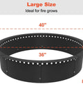 Smokeless Fire Pit Ring Liner For Outdoor Use Heavy Duty Solid Steel Rim Insert 40 Inch Outer Diameter And 36 Inch Inner Diameter Fits Above Ground Or In Ground DIY Campfires Black Finish. Visible with dimensions marked in red.