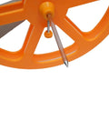 Close-up of the steel blade and rotary wheel of the Automatic Webbing Cutting Machine 110V 280W Heavy Duty Hot And Cold Cutting