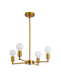 4 Light Sputnik Chandelier With Rotatable Lamp Cups, Dope Modern Gold Bronze Pendant Lighting, semi flush mount ceiling fixture