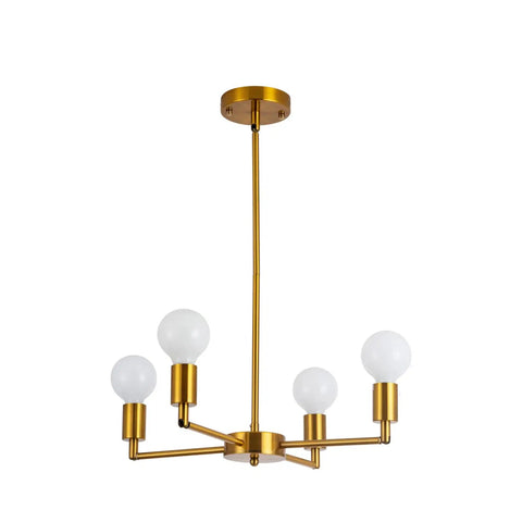 4 Light Sputnik Chandelier With Rotatable Lamp Cups, Dope Modern Gold Bronze Pendant Lighting, semi flush mount ceiling fixture